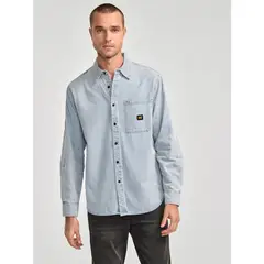 CAT - Camisa Manga Larga Hombre Denim LS Shirt Azul Claro