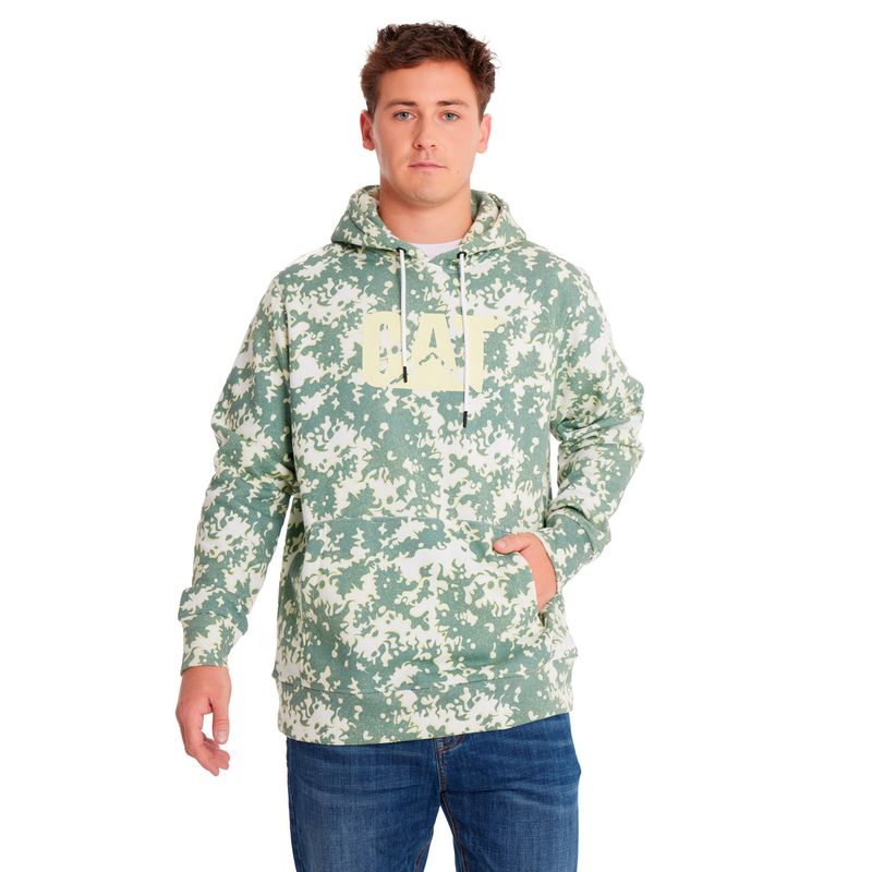 CAT - Polerón Unisex Fleece Cat Logo Printed Verde CAT