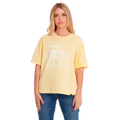 CAT - Polera Manga Corta Mujer Boxy HW Graphic1 Amarillo