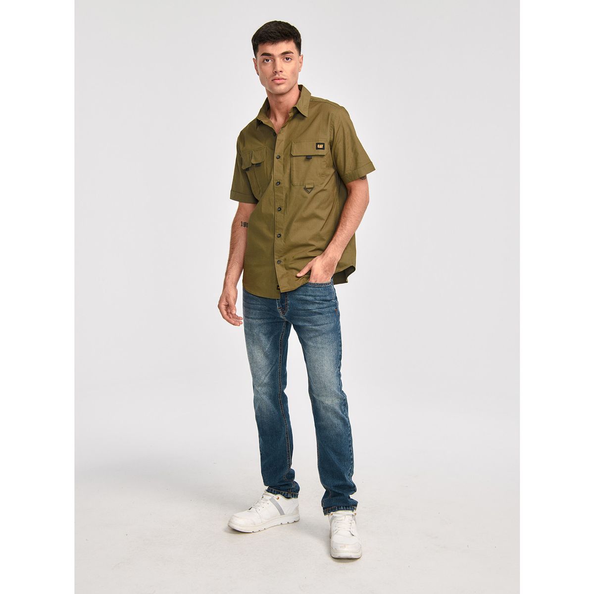 CAT - Camisa Manga Corta Hombre Utility S/S Shirt Verde CAT
