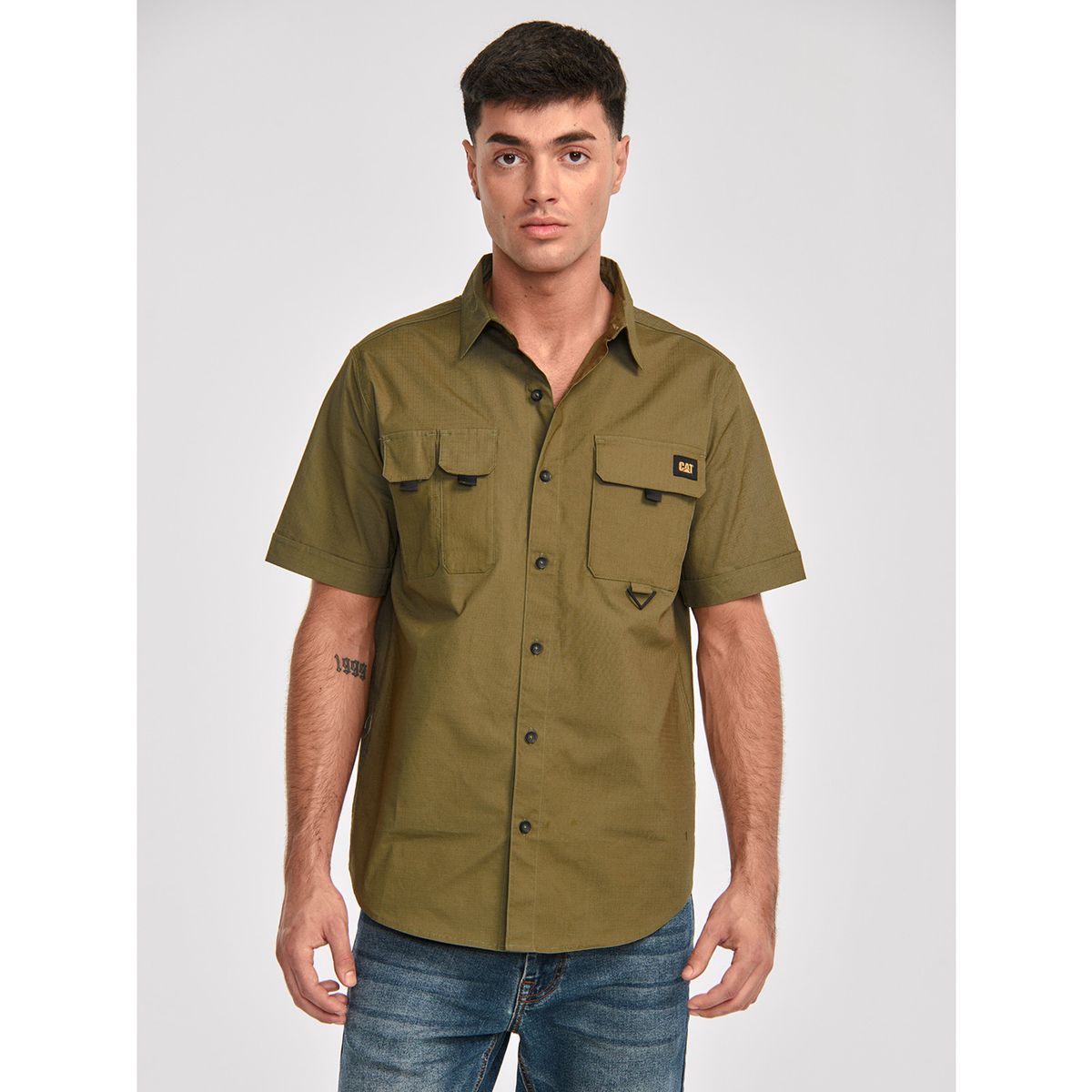 CAT - Camisa Manga Corta Hombre Utility S/S Shirt Verde CAT