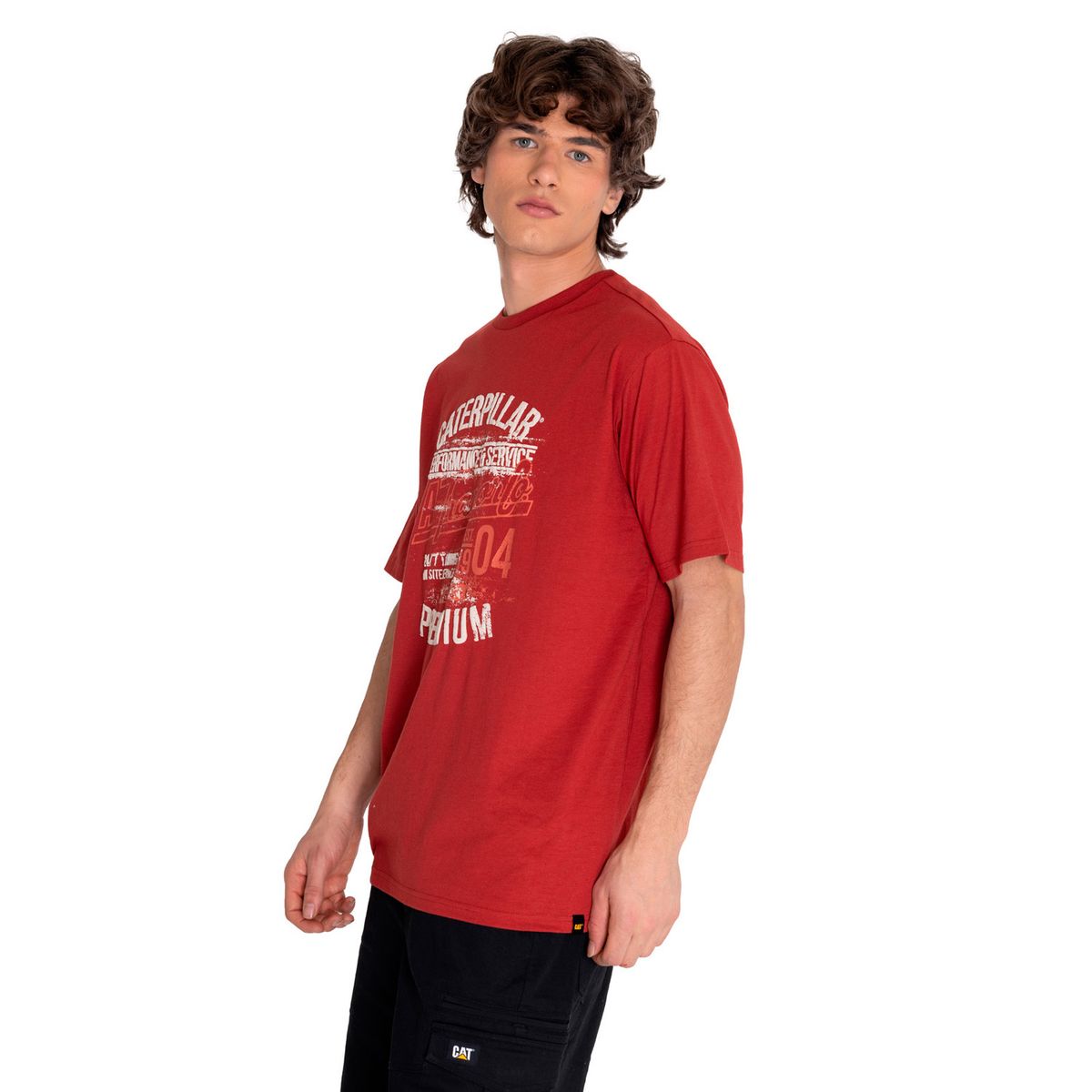 CAT - Polera Manga Corta Hombre His Tradition Graph6 Rojo CAT