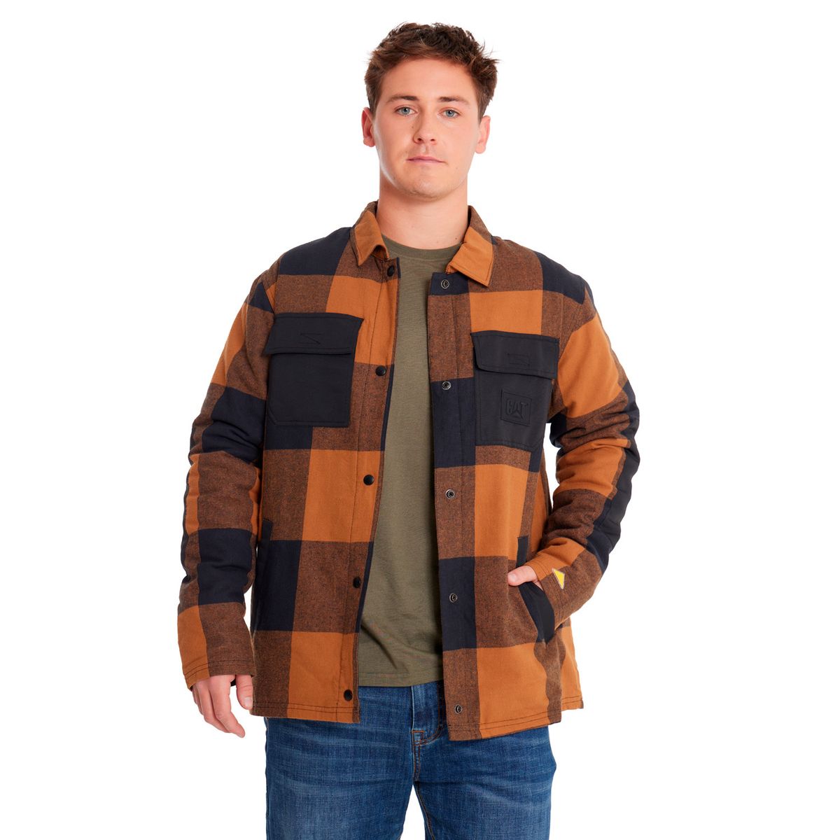 CAT - Chaqueta Hombre Flannel Snap Frn LW Insulated Café CAT