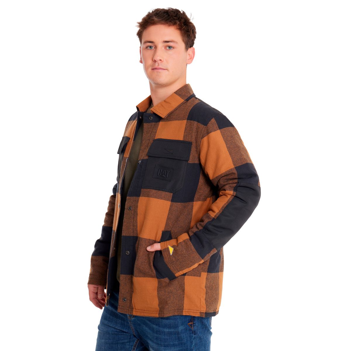CAT - Chaqueta Hombre Flannel Snap Frn LW Insulated Café CAT