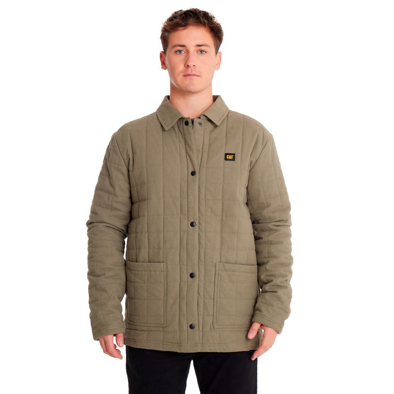 CAT - Chaqueta Hombre Q Flannel Snap Front LW Ins Verde CAT