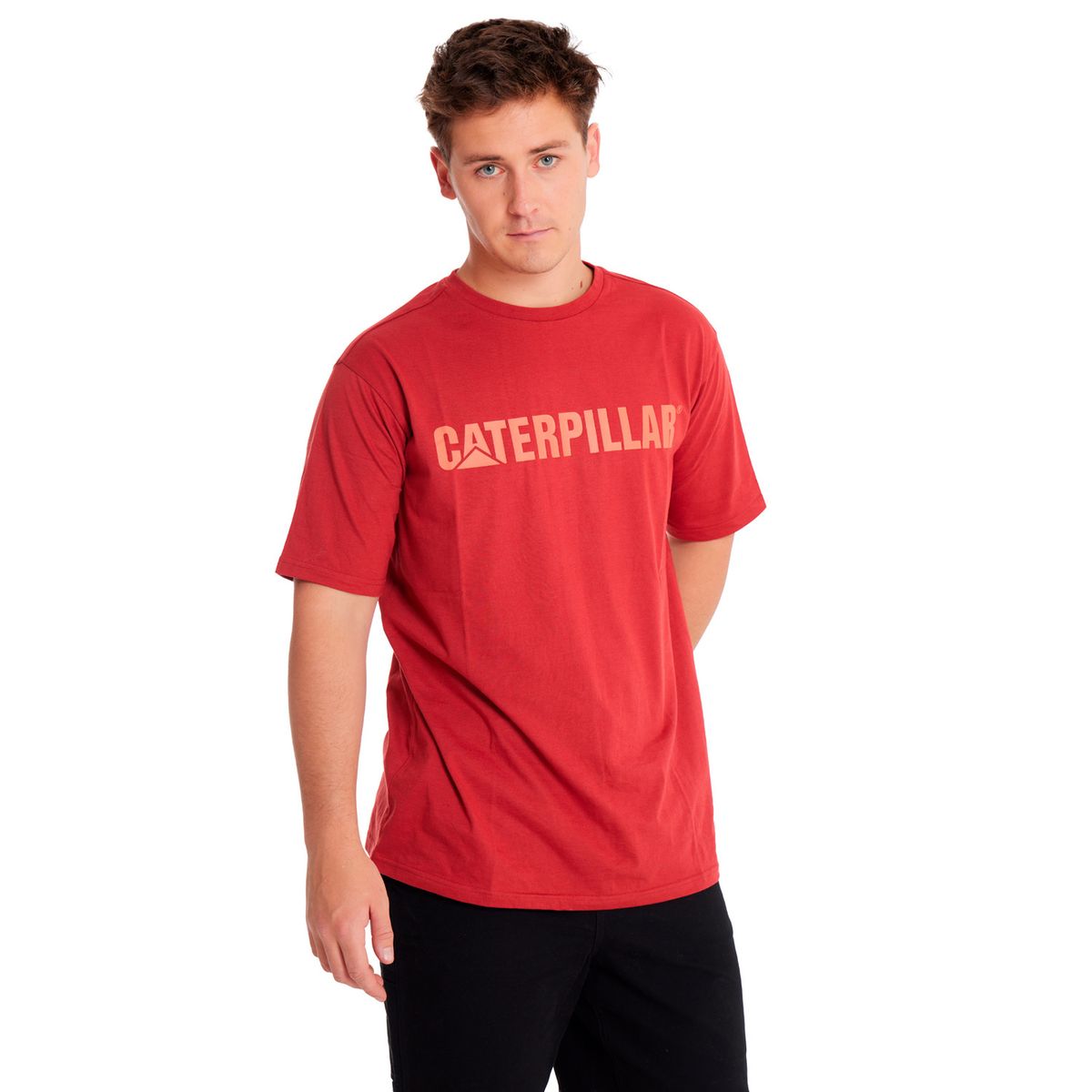 CAT - Polera Manga Corta Hombre Caterpillar Logo Tee Rojo CAT
