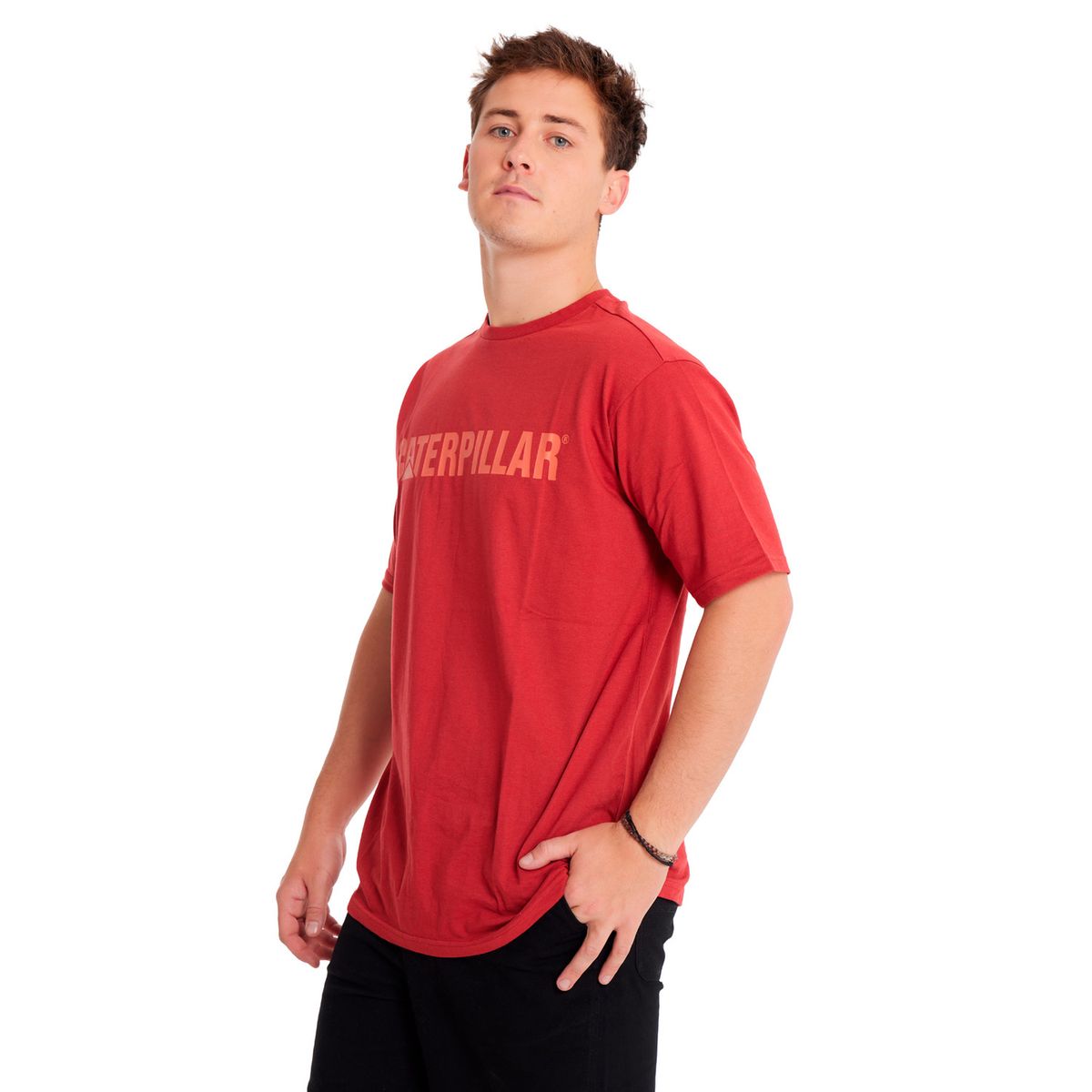CAT - Polera Manga Corta Hombre Caterpillar Logo Tee Rojo CAT