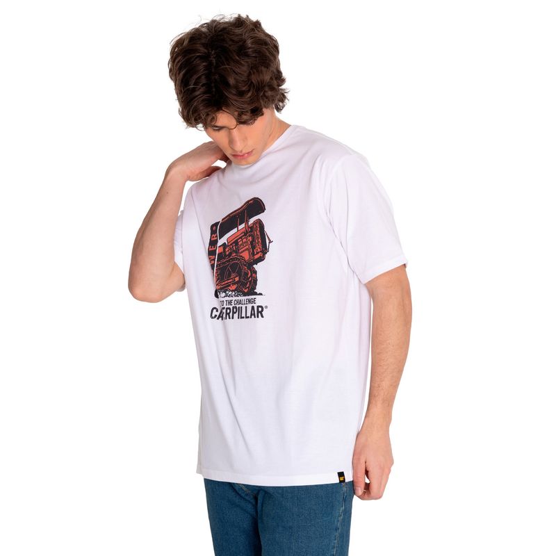 CAT - Polera Manga Corta Hombre Hs Traditi Graph11 Blanco CAT
