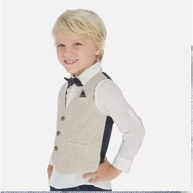 MAYORAL - Chaleco Americano Elegante de lino para niño