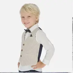 MAYORAL - Chaleco Americano Elegante de lino para niño