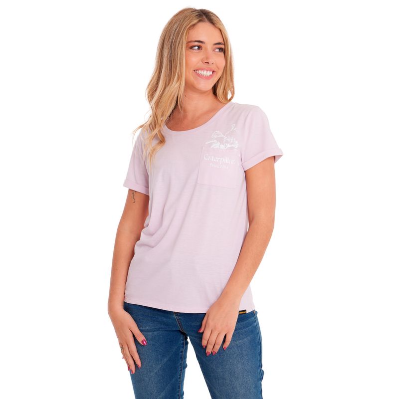 CAT - Polera Manga Corta Mujer Novelty Pocket1 Rosado CAT