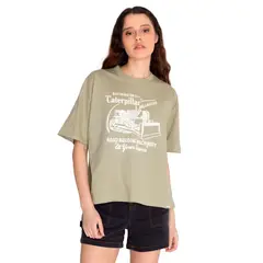 CAT - Polera Manga Corta Mujer Boxy HW Graphic1 Verde