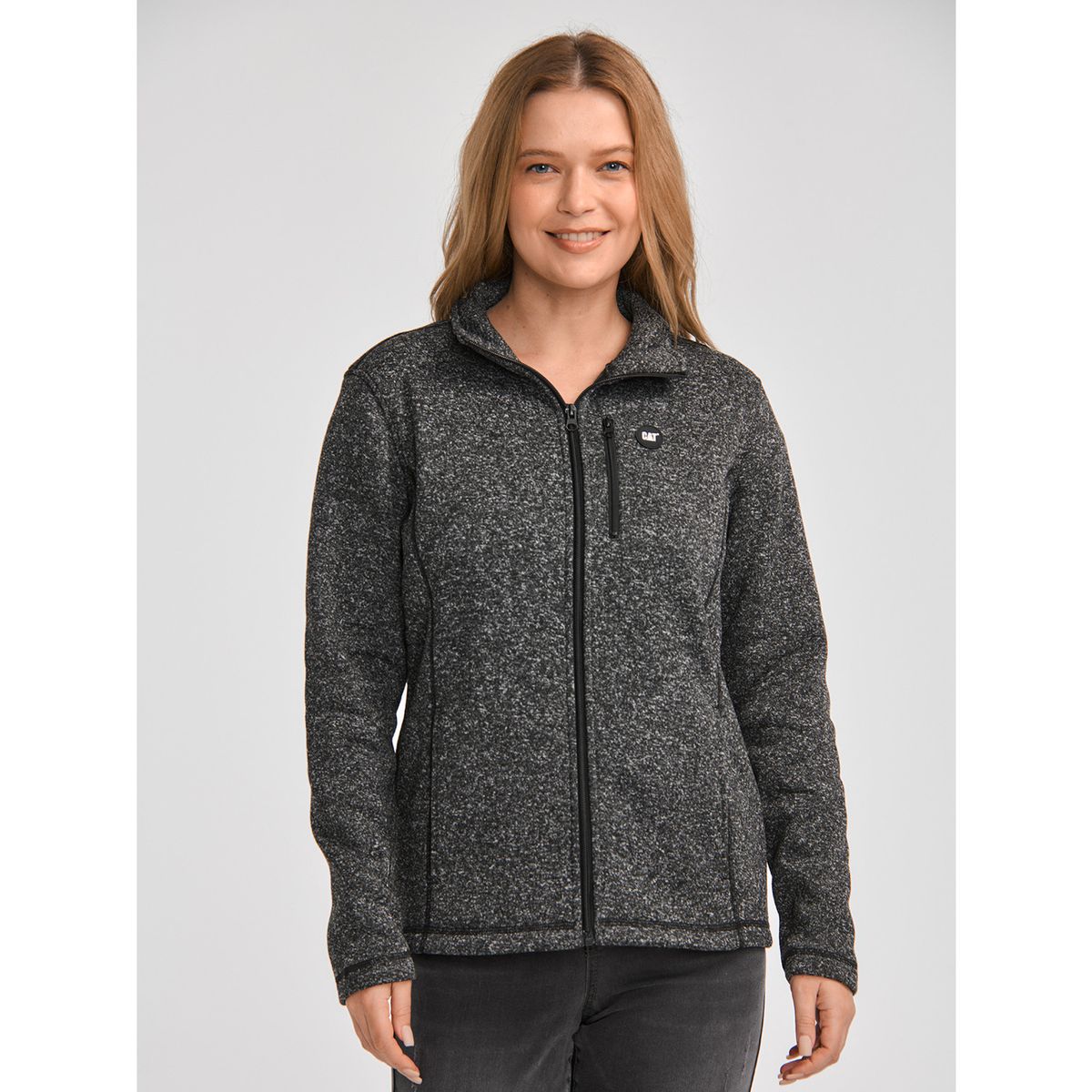 CAT - Polar Mujer W Sweater Fleece Full Zip Jacket Negro CAT