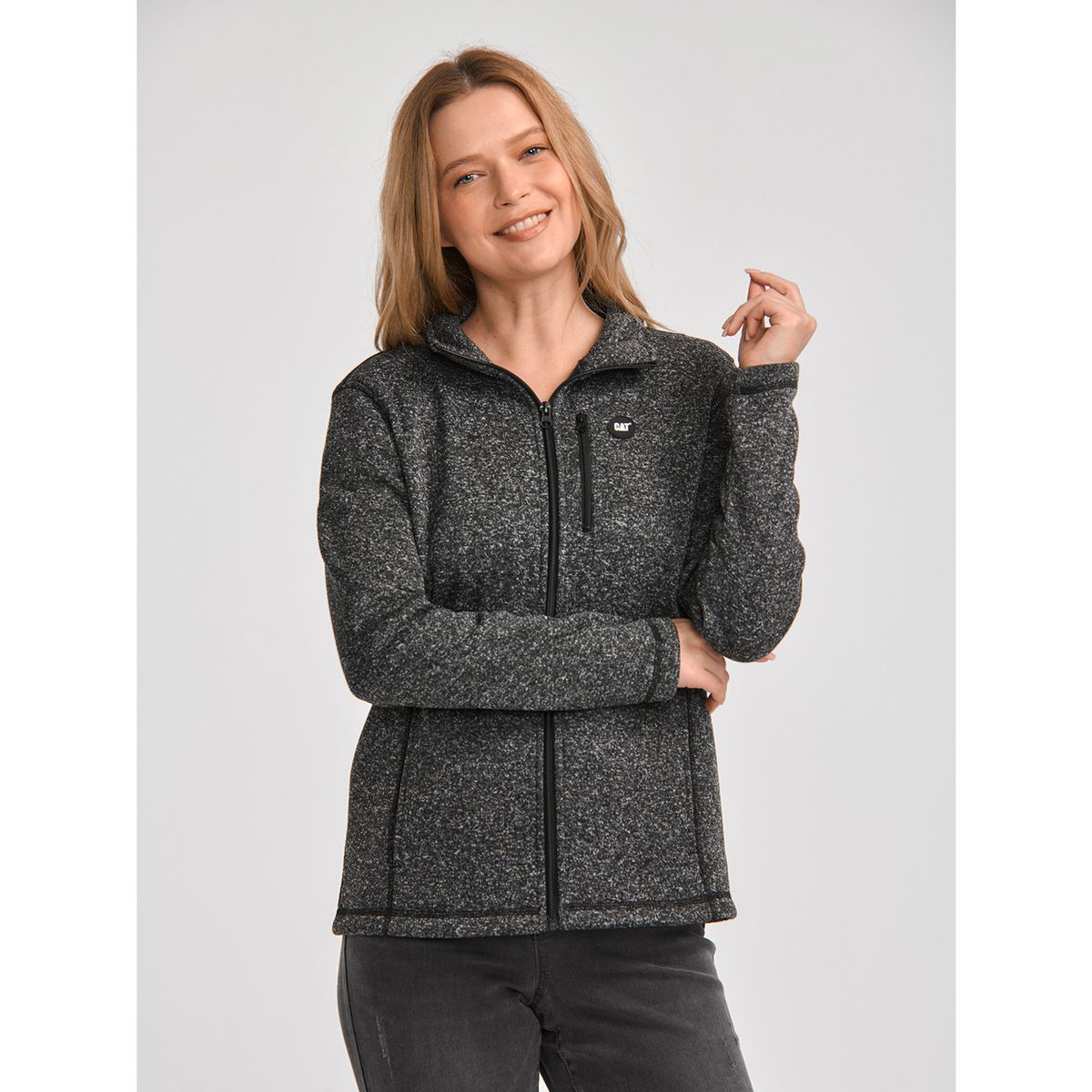 CAT - Polar Mujer W Sweater Fleece Full Zip Jacket Negro CAT