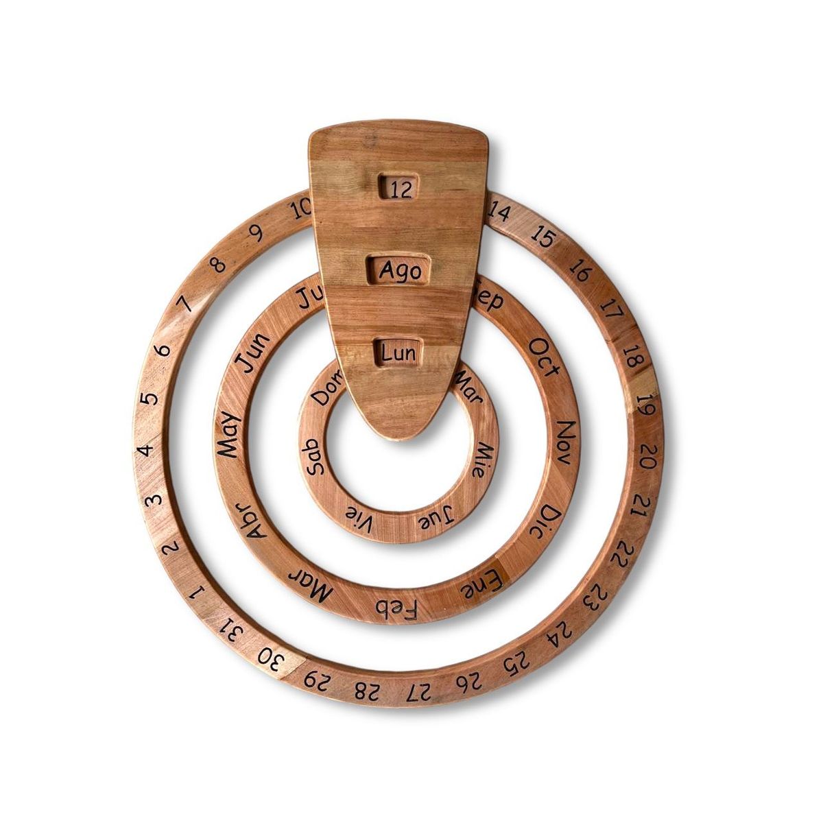 GENERICO - Calendario circular grande en madera de Lenga