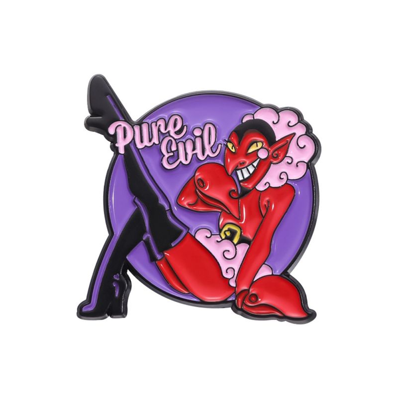 GENERICO - Broche pin divertido "ÉL" Pure Evil chicas superpoderosa