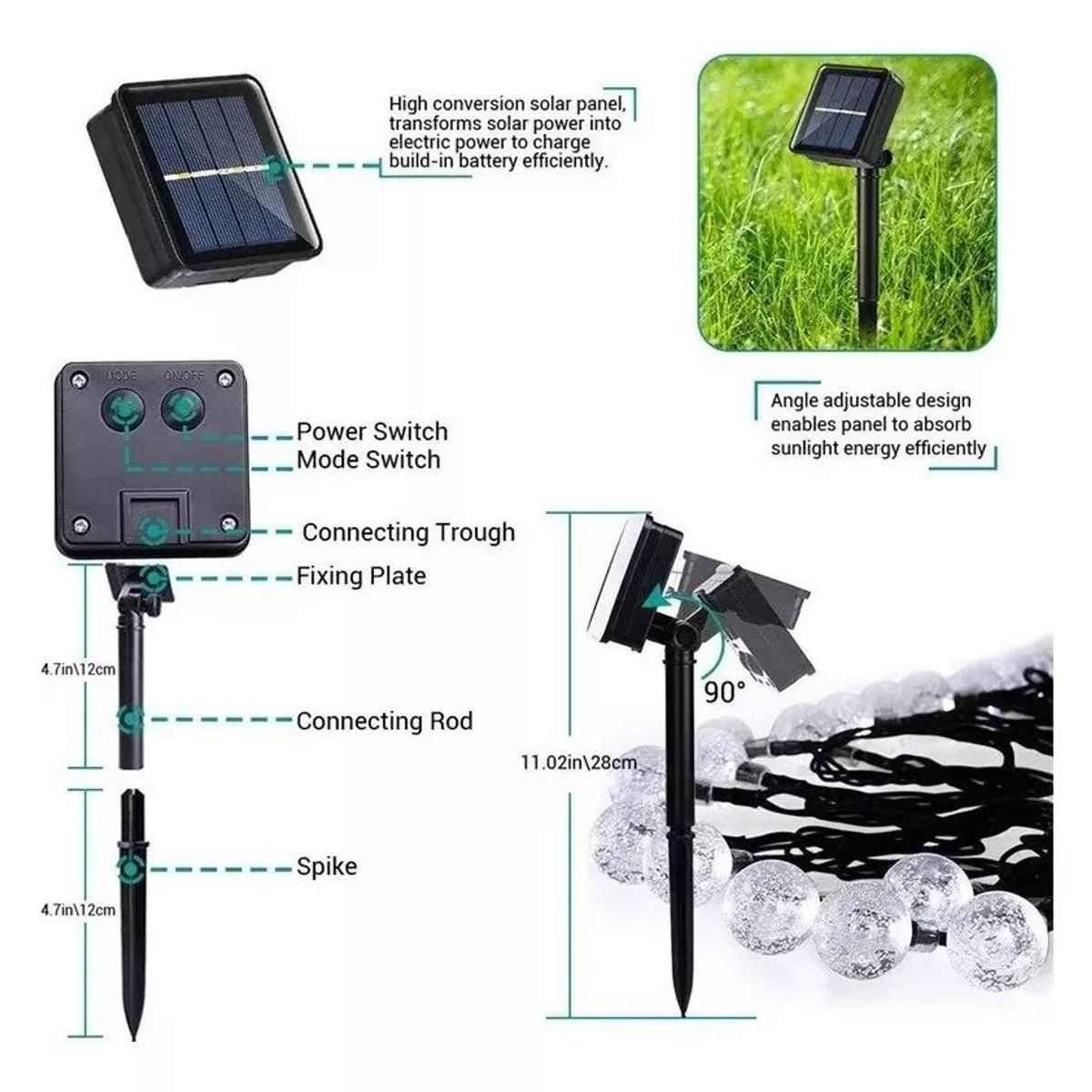 SHOP EHOME BAG - Fuente Bomba De Agua Solar Flotante Piscina 4 Boquillas