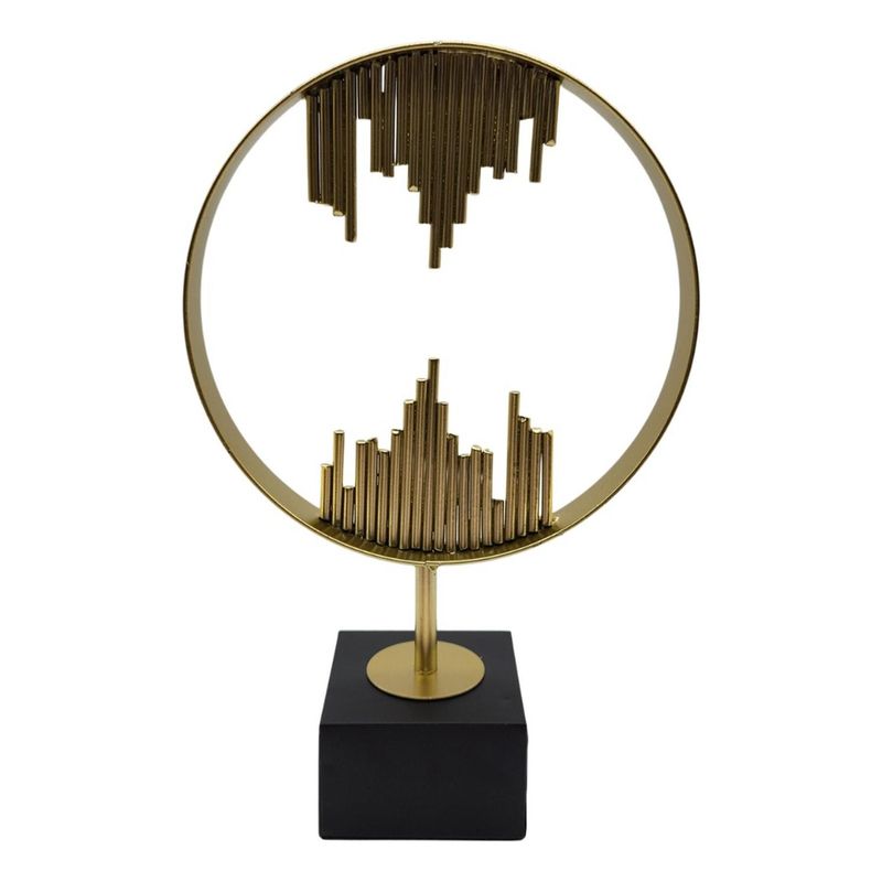 GENERICO - Tótem Decorativo Circunferencia Dorado Con Soporte