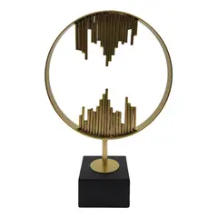 GENERICO - Tótem Decorativo Circunferencia Dorado Con Soporte