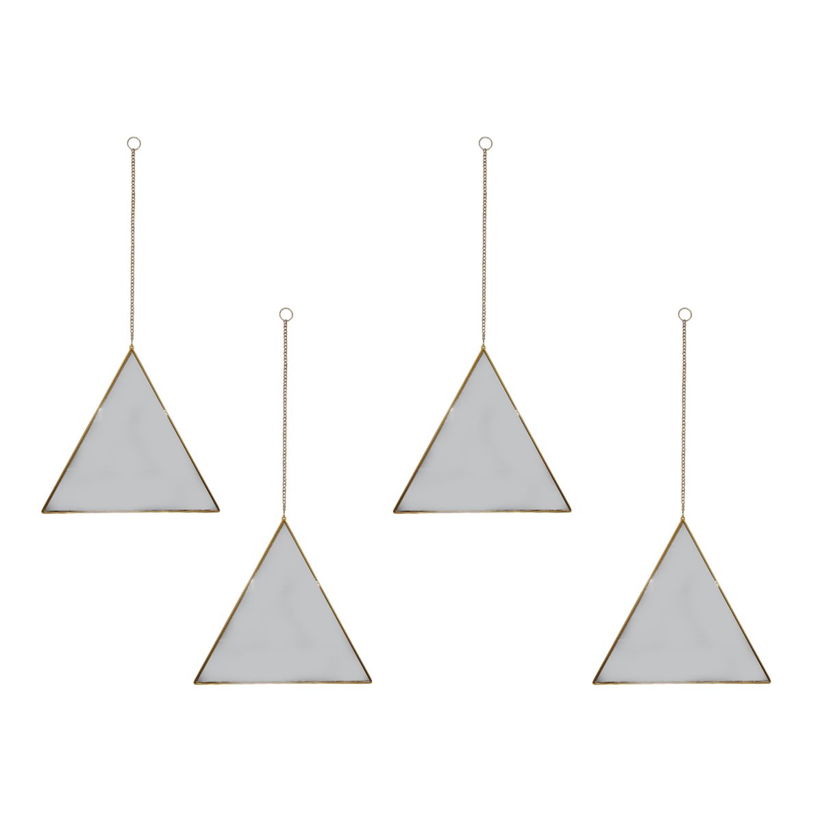 GENERICO - Set 4 Espejos Pared Para Colgar Triangular Marco De Espejo