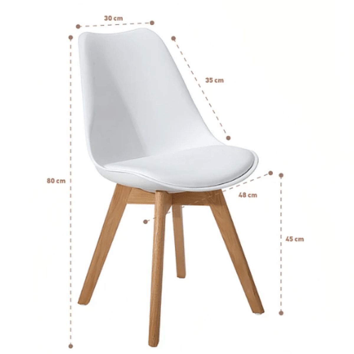 KLIK - Silla Tulip Acolchada Blanco