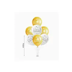 GENERICO - Base de Globo Decorativa Amarillo Y Blanco 75cm