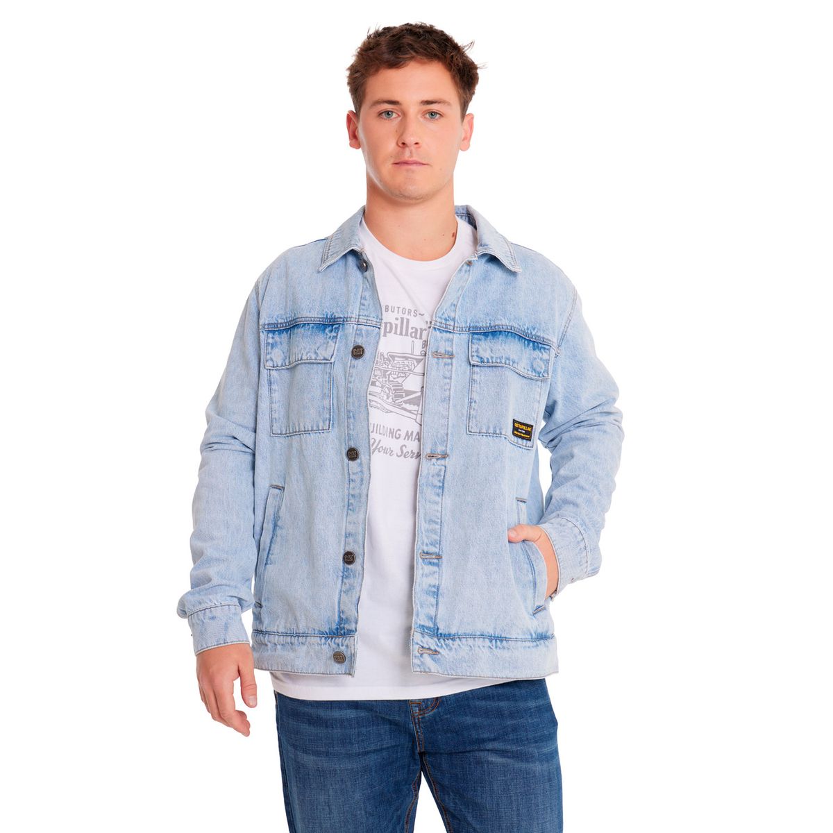CAT - Chaqueta Unisex Denim Work Jacket Azul Claro