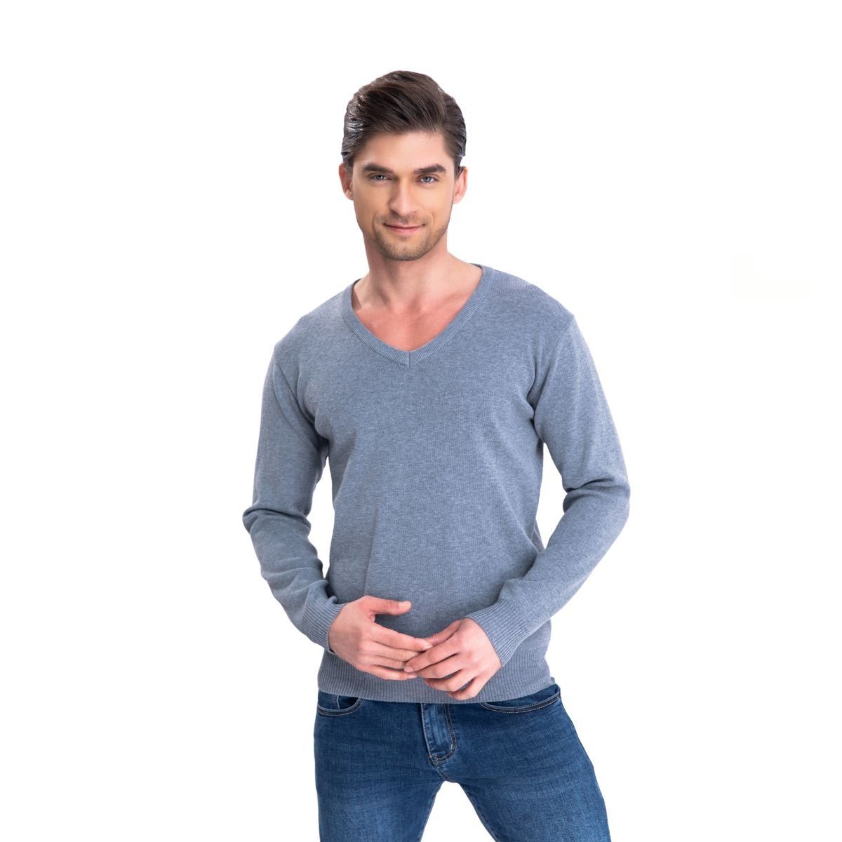 LIKE SHOP - Sweater Tejido Hilo Hombre Cuello V Colores 151