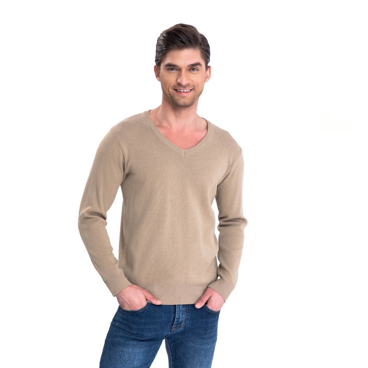 LIKE SHOP - Sweater Tejido Hilo Hombre Cuello V Colores 151