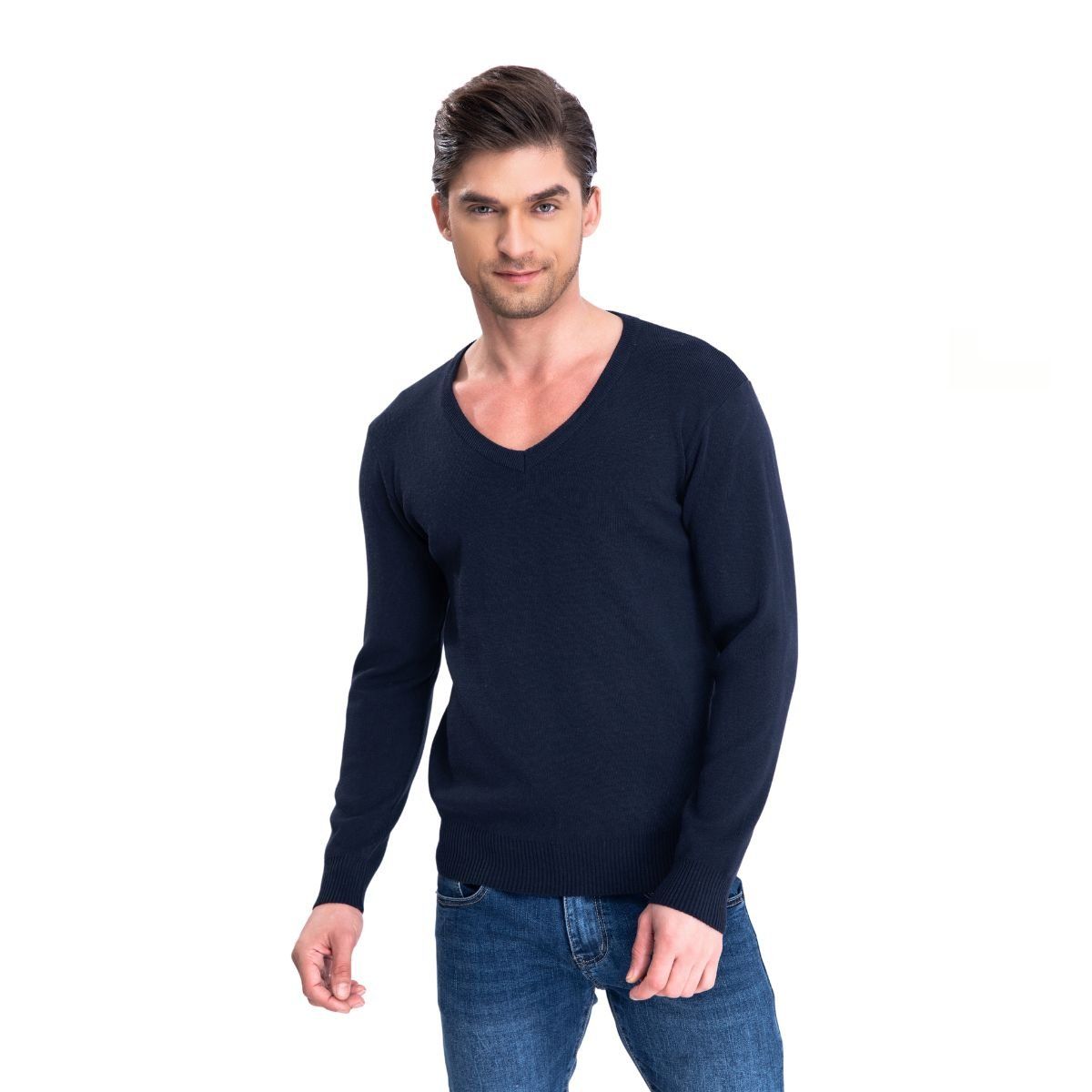 LIKE SHOP - Sweater Tejido Hilo Hombre Cuello V Colores 151