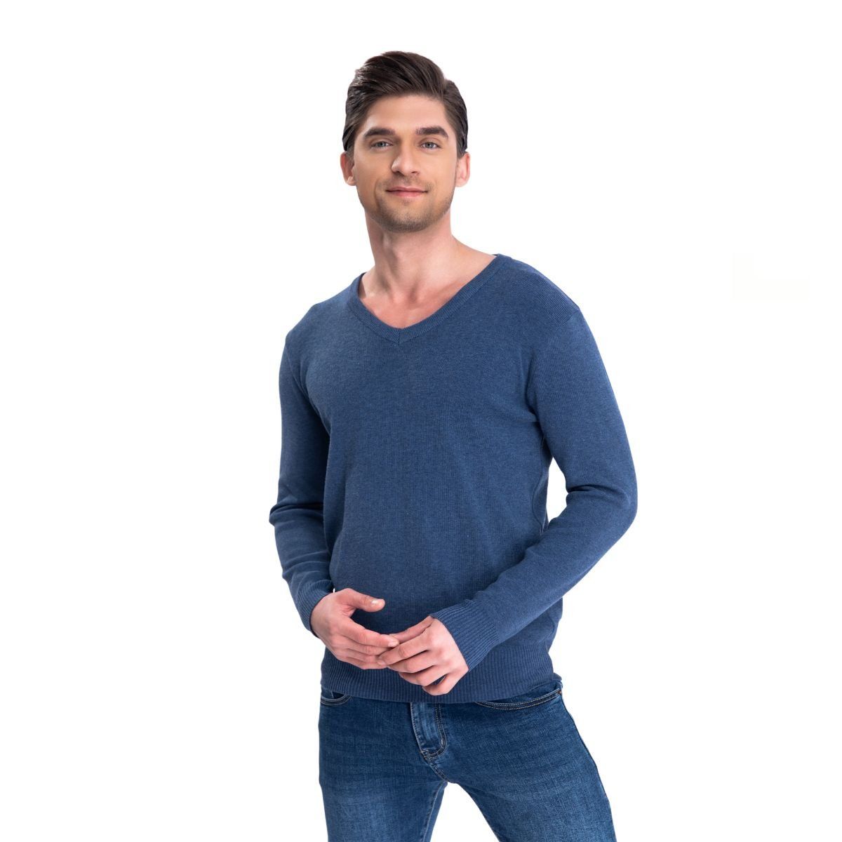 LIKE SHOP - Sweater Tejido Hilo Hombre Cuello V Colores 151