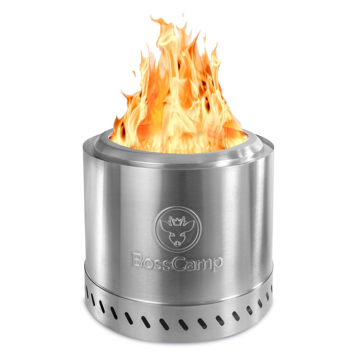 BOSSCAMP - Brasero Fogón FireBoss Terraza Exterior Sin Humo 35Cm Silver BossCamp
