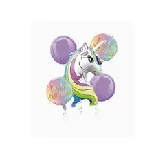 GENERICO - Set de Globos Unicornio Morado