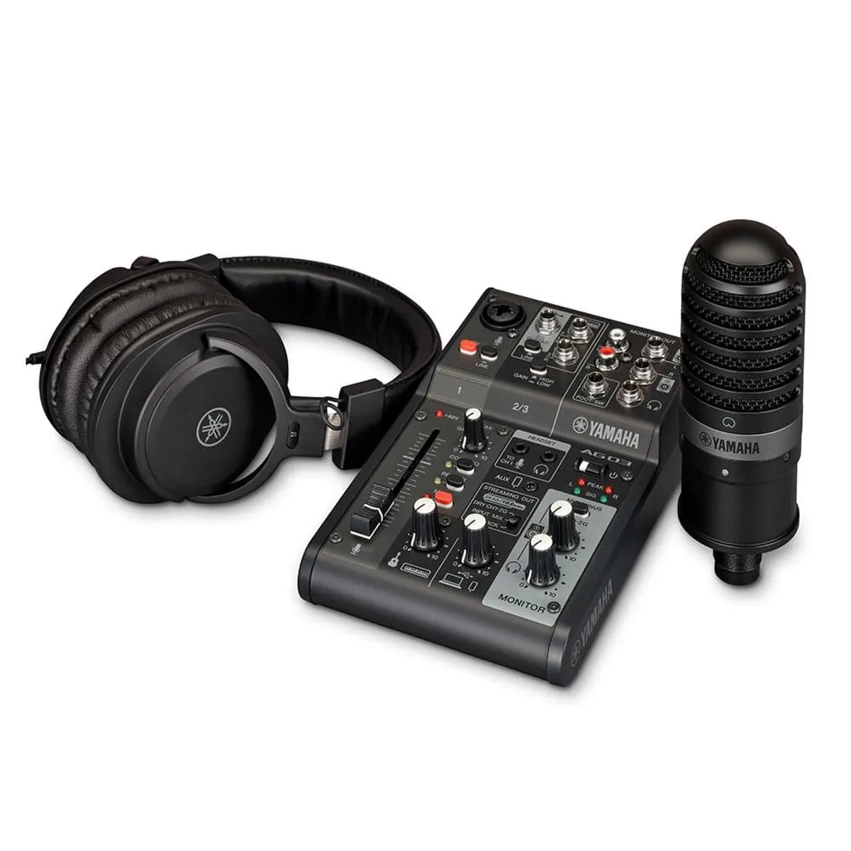 YAMAHA - Pack de Transmisión en vivo 3 canales AG03MK2 Black - Yamaha