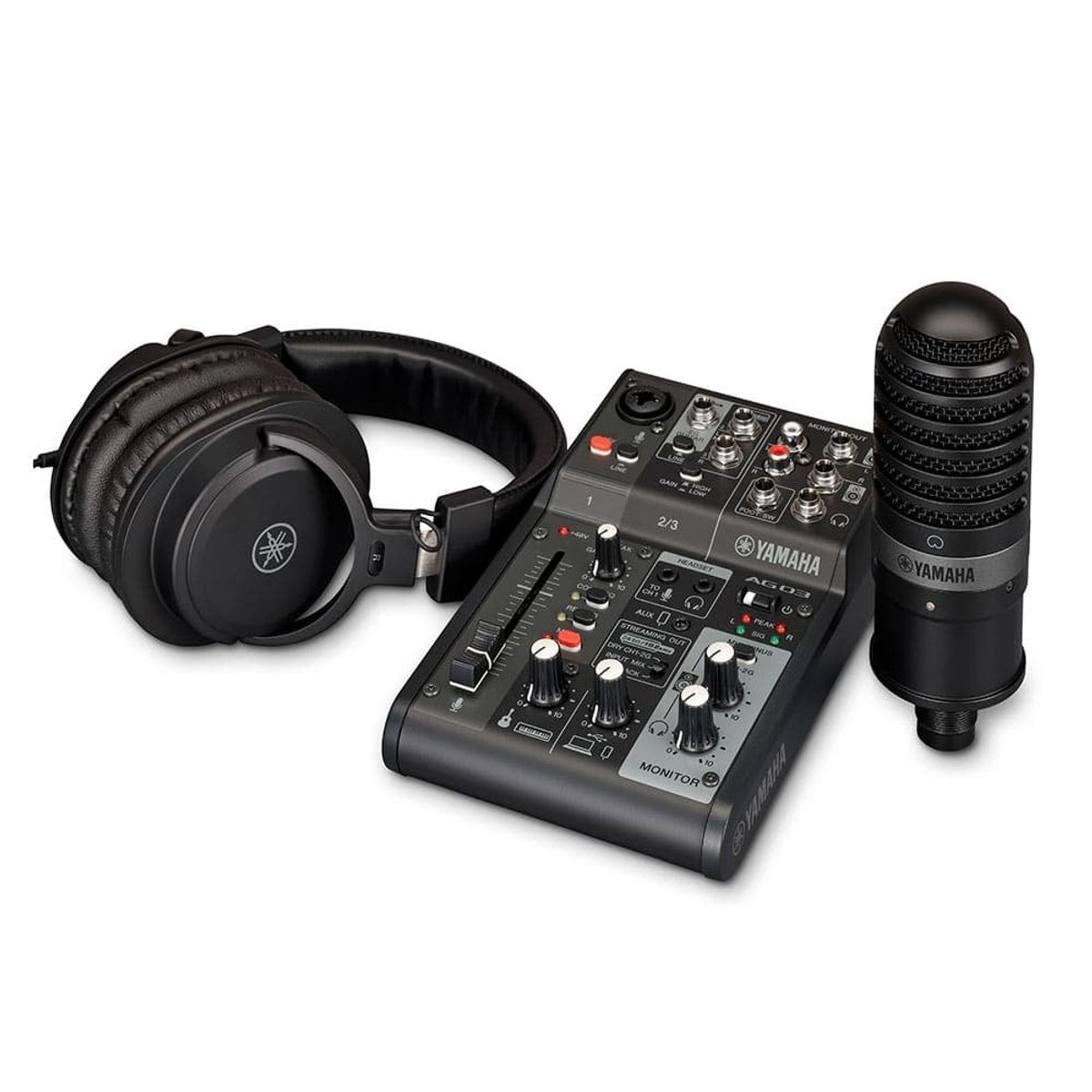 YAMAHA - Pack de Transmisión en vivo 3 canales AG03MK2 Black - Yamaha