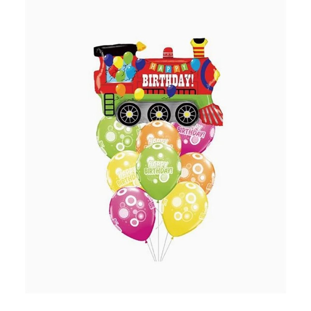 GENERICO - Set de Globos Tren Surtido Tricolor