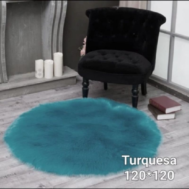 ANGELES DEL HOGAR - Alfombra Redonda Piel de Oveja Sintetica Suave 120cm Calipso