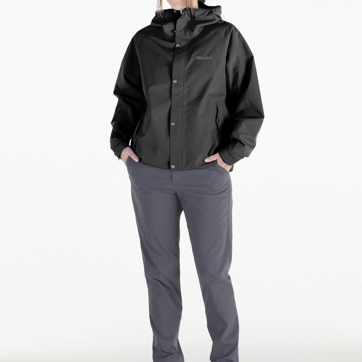 MARMOT - Chaqueta Mujer Impermeable Cascade Negro Marmot