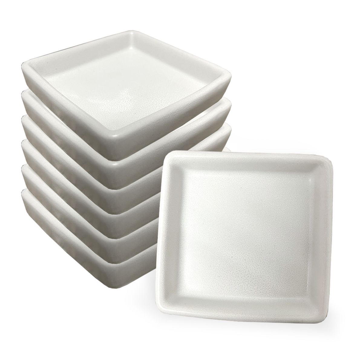 GENERICO - Pocillo Cuadrado Cerámica Para Salsa Soya Pebre 82x22cm X6