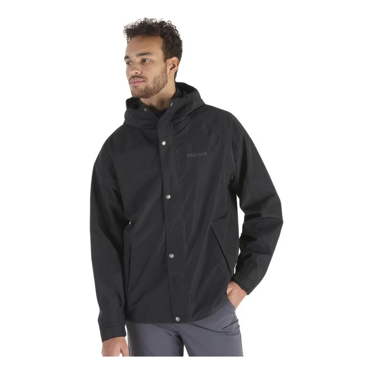 MARMOT - Chaqueta Hombre Impermeable Cascade Negro Marmot