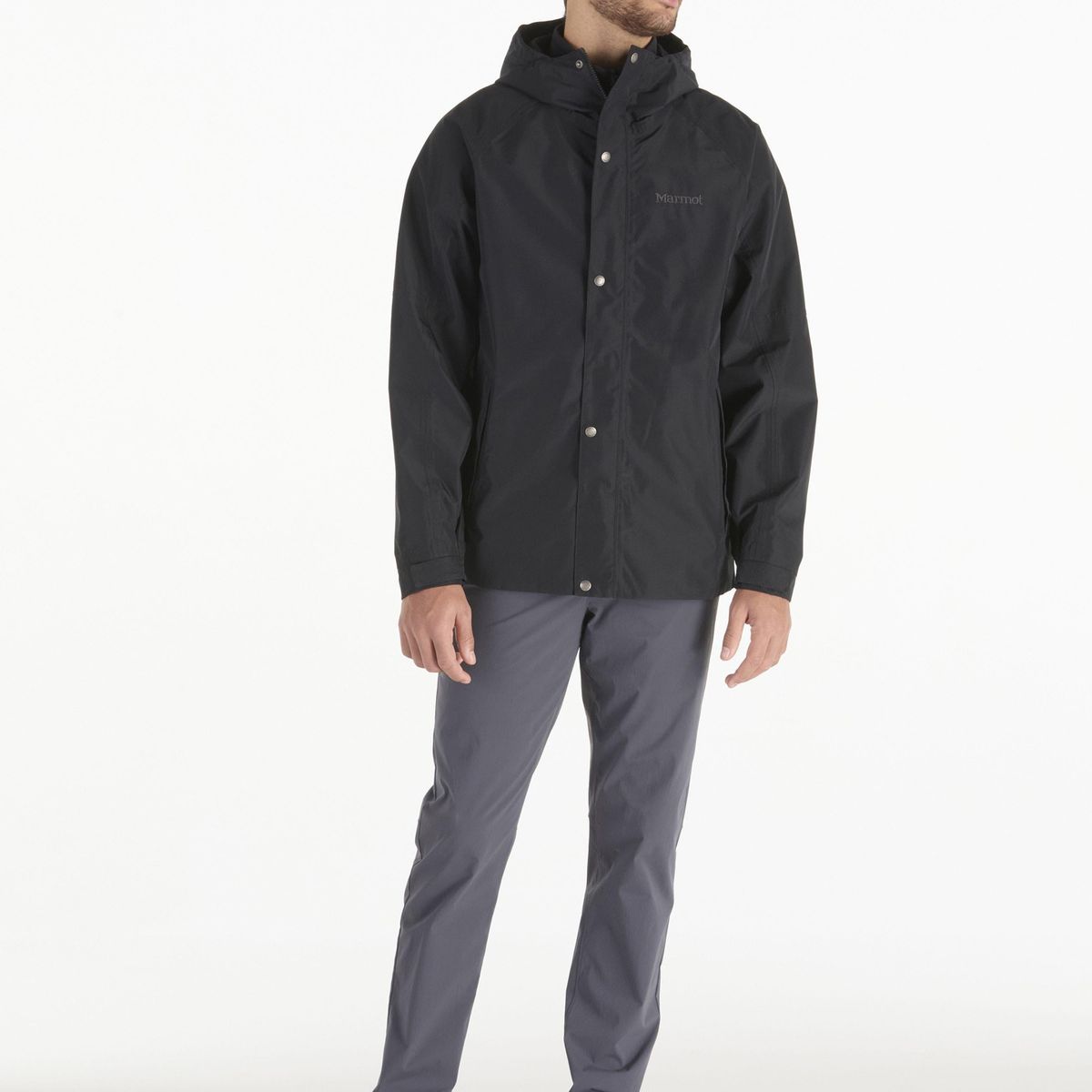 MARMOT - Chaqueta Hombre Impermeable Cascade Negro Marmot