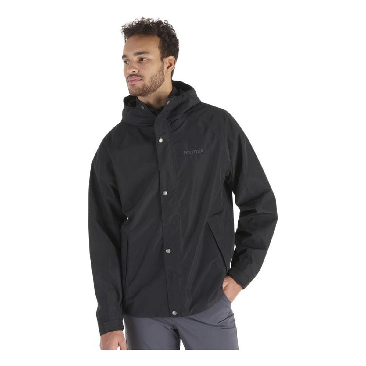 MARMOT - Chaqueta Hombre Impermeable Cascade Negro Marmot