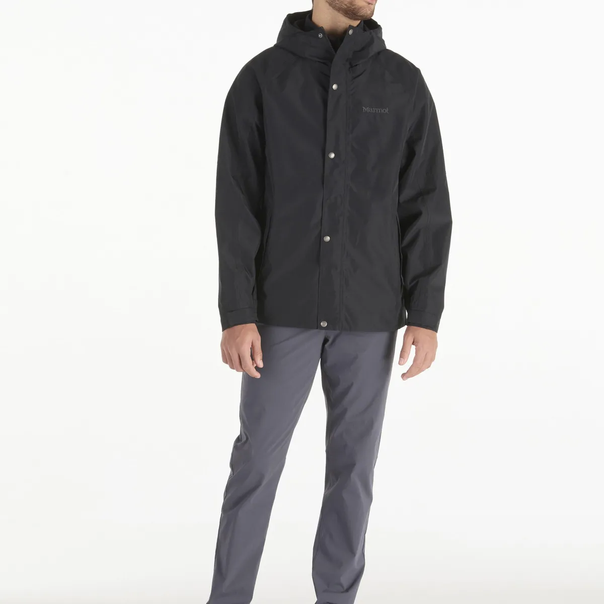 MARMOT - Chaqueta Hombre Impermeable Cascade Negro Marmot