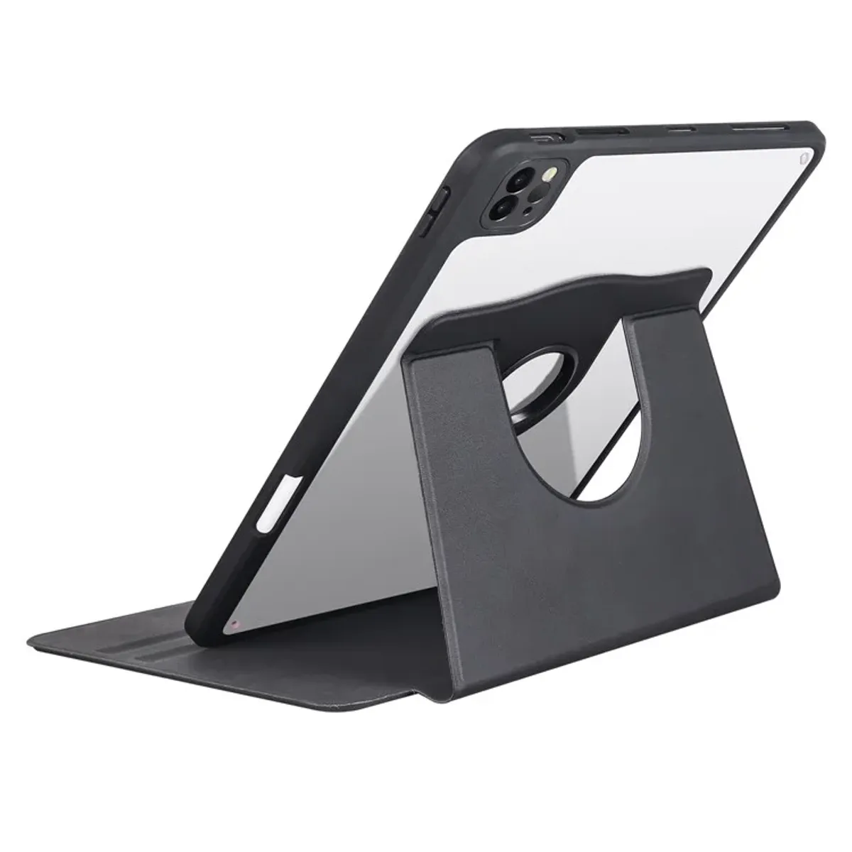 GENERICO - Carcasa Para iPad Air 11 2024 Con Soporte Giratorio 360° / Negro