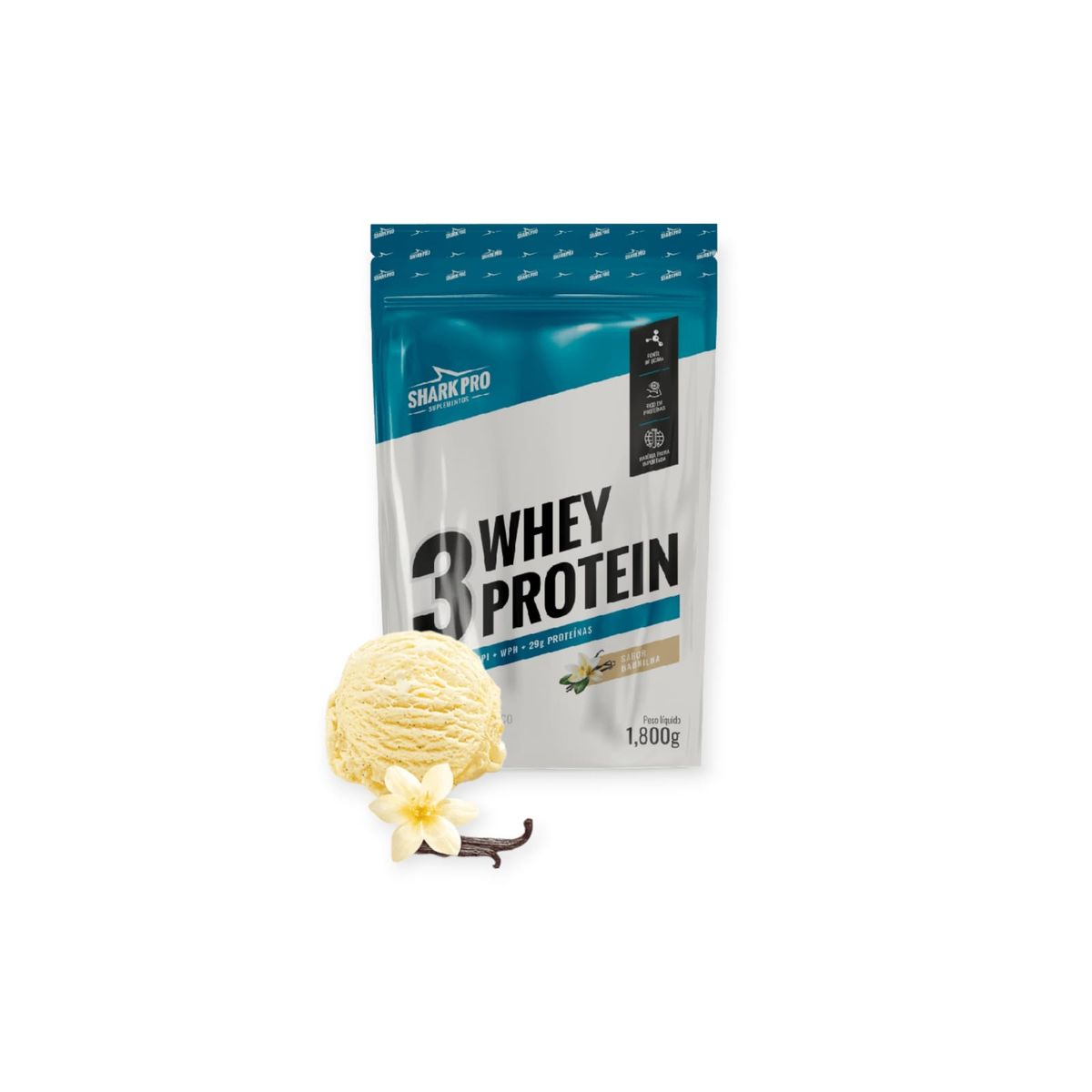 SHARK - PROTEINA 3 WHEY PROTEIN 1,8KG VAINILLA - SHARK PRO
