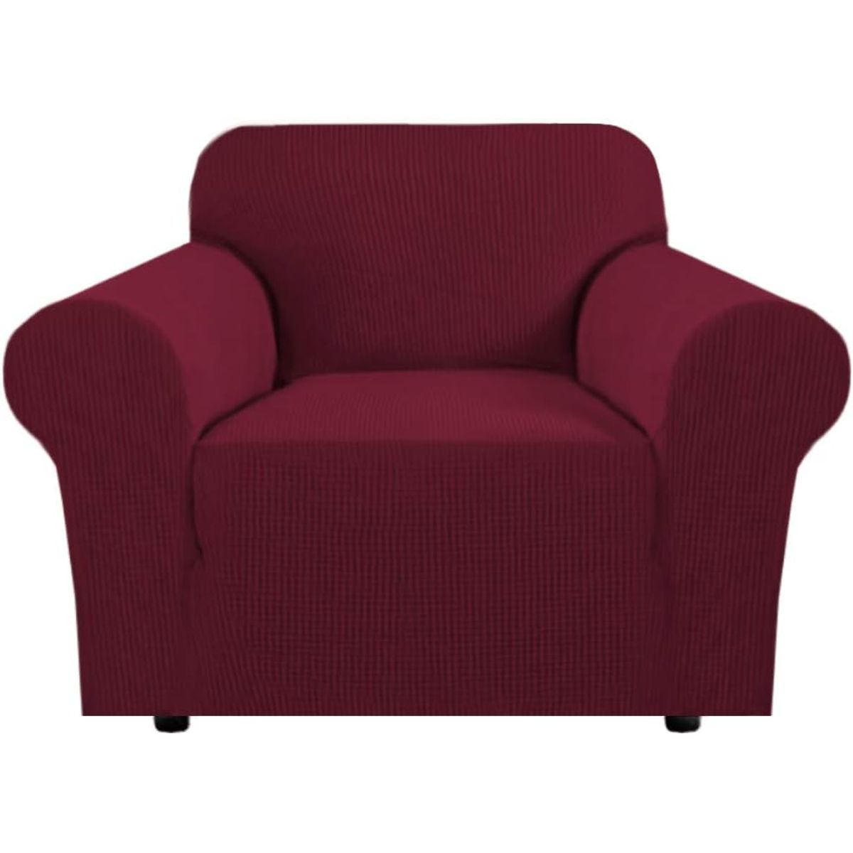 GENERICO - funda para sofá de 1 cuerpo tela gruesa cuadrille burdeo 90 a 140 cm