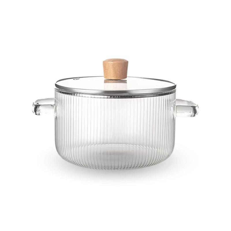 SANTU HOME & DECO - Olla de Vidrio Perilla Madera Minimalista