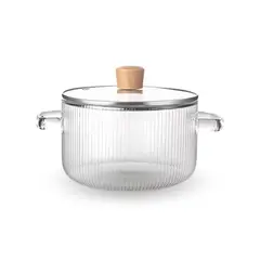 SANTU HOME & DECO - Olla de Vidrio Perilla Madera Minimalista