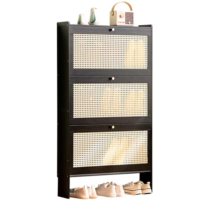 GENERICO - Zapatero Organizador Ratan Bambo 120x70x17cm Negro