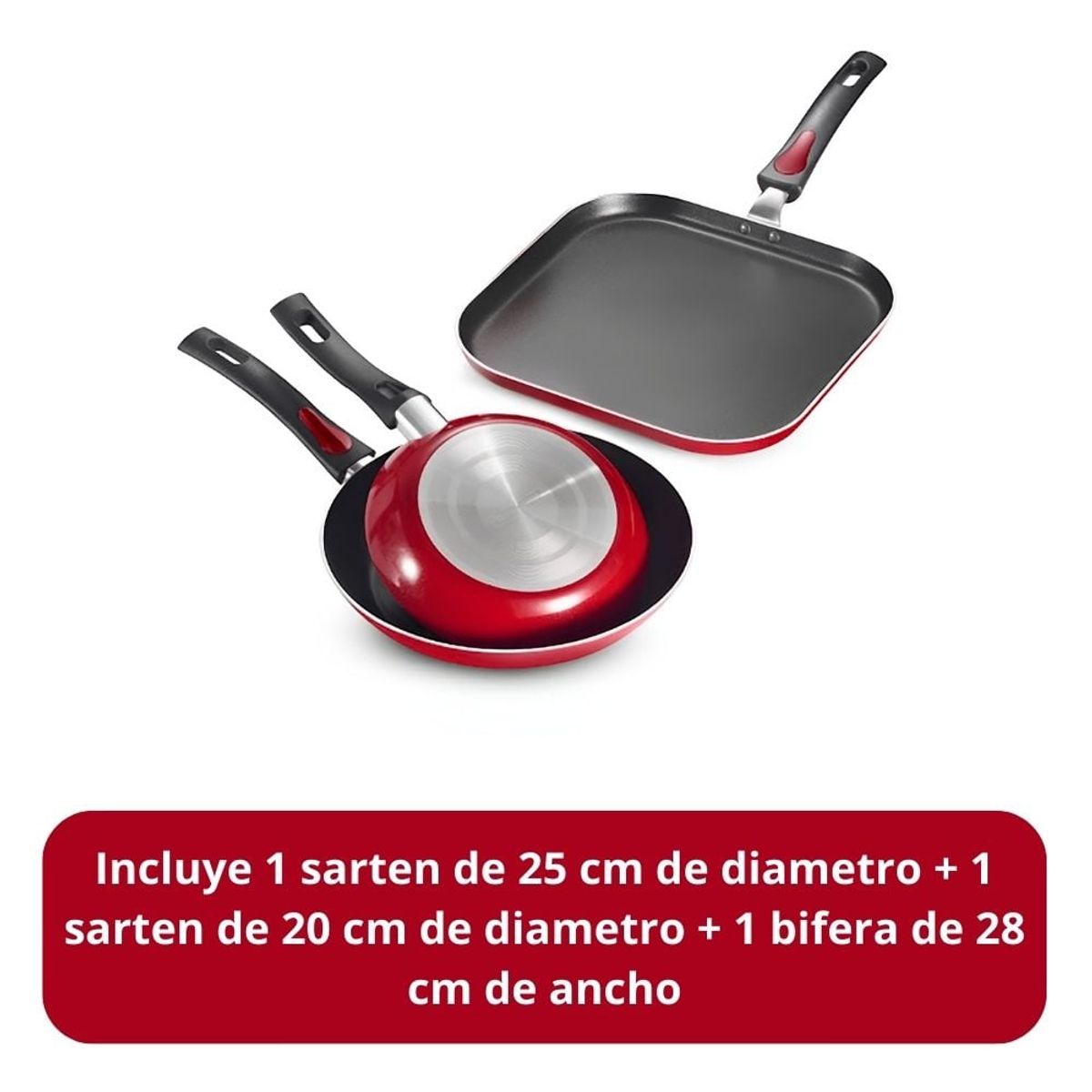 TRAMONTINA - Tramontina Juego Sartén y Bifera 3 Piezas